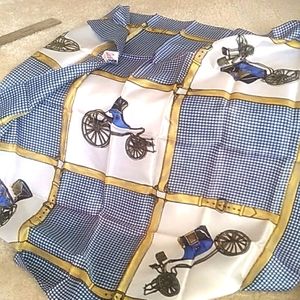 A VINTAGE ST. MICHAEL RAYON FOULARD SQUARE SCARF. 26 1/2". MADE IN ITALY. S2